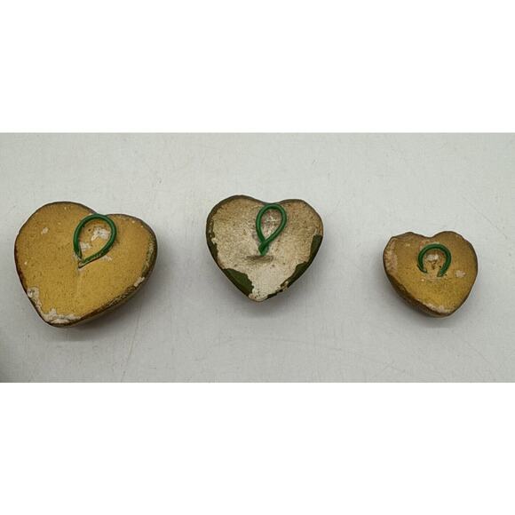 Chalkware Anthropomorphic Fish Wall Plaque Kitschy Gold 3 Heart Bubbles Patina - Picture 5 of 9